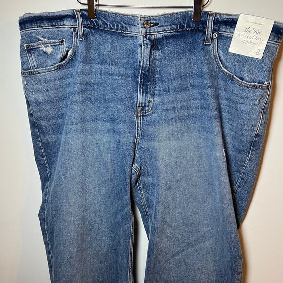 NWT Abercrombie High Rise 90S Relaxed Jean Medium Wash Plus Size 36 Short Petite - Picture 6 of 9